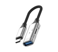 Ddujbtp Adaptador USB C tipo metal macho a hembra, cable convertidor para smartphones, cámaras digitales, portátiles, transferencia rápida a