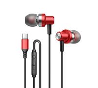 Ddujbtp Auriculares con cable tipo C con cable de metal estéreo, sintonización digital, auriculares de decodificación digital de 120 cm, cómodos auriculares estéreo de metal tipo C