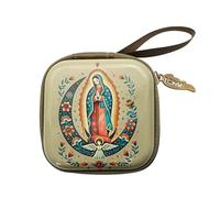 Ddujbtp Bolsa de almacenamiento multiusos para rosario de oración, funda cuadrada portátil para reuniones espirituales en el templo, organizadores de cuentas religiosas de doble cara, Guadalupe, Talla