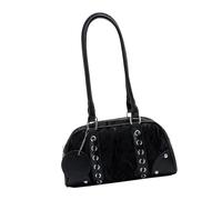 Ddujbtp Bolsa de bolos de inspiración retro, elegante bolsa de hombro con interior espacioso y cremalleras para las axilas para mujer, Black, Organizador de bolsas