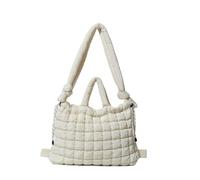 Ddujbtp Bolsa de hombro acolchada de gran capacidad con cordón de ajuste, mochila acolchada para viajes, casual y trabajo, White, Organizador de bolsas