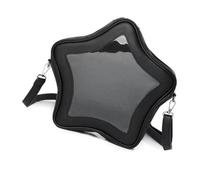 Ddujbtp Bolso bandolera con forma de estrella y bolsillo transparente Itabag de piel sintética para mujer, Black, Organizador de bolsas