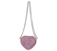 Ddujbtp Bolso cruzado con lentejuelas brillantes con forma de corazón, bolso cruzado con cadena, bolsa de hombro, regalo de San Valentín para mujeres y niñas, Pink, Organizador de bolsas