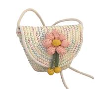 Ddujbtp Bolso cruzado de flores de hilo de algodón colorido para mujer, bolso de hombro bohemio que añade encanto a tu look, Paquete de alambre de dos colores, Organizador de bolsas