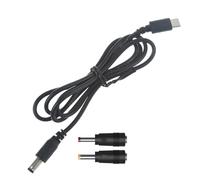 Ddujbtp Cable de alimentación USB C tipo C a 5,5 x 2,1 mm, 20 V, 3 A, con adaptador de 3,5 x 1,35 mm, 4,0 x 1,7 mm para luz LED
