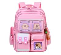 Ddujbtp Capybara Mochila ligera de gran capacidad, mochila escolar transpirable casual para niños con correa ajustable, Pink, L, Organizador de bolsas