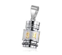 Ddujbtp Colgante sánscrito con mantra de seis caracteres, budismo religioso, joyería protectora, mantra Shurangama para collares de acero, cierres y cierres, talla única, como se describe, como se