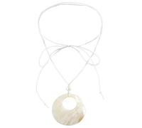 Ddujbtp Collar de concha natural de playa para mujer, diseño de concha de corazón hueco exagerado, gargantilla de conchas marinas ajustables, talla única, como se describe, como se describe