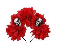 Ddujbtp Corona de rosas mexicanas, diadema de flores, diadema de esqueleto floral, diadema de Halloween, Dias Des Los Muerto, disfraz de fiesta