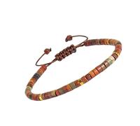 Ddujbtp Cuentas de piedra natural que mejoran la paz y la disciplina para un sofisticado atuendo de cuerda de cera, talla única, como se describe