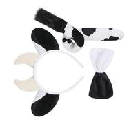 Ddujbtp Disfraz de animal de Halloween, accesorios de disfraz de vaca con diadema, cola, nariz, corbatín, falda para niños y adultos, Halloween, cumpleaños, accesorios de disfraz de animal