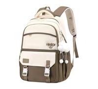 Ddujbtp Elegante mochila de bloques de color con encanto único de nube para viajes, escuela y uso diario, bolsa de nailon de gran capacidad para libros escolares, Khaki, Organizador de bolsas