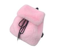 Ddujbtp Elegante mochila peluda de felpa para mujer, color sólido, con cordón, pequeña bolsa de hombro con fundas abatibles para comodidad de invierno, Pink, Organizador de bolsas