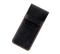 Ddujbtp Estuche retro para pluma estilográfica, funda protectora de piel, multifuncional, para hombres y mujeres, suministros de oficina, organizador de cuero, Black