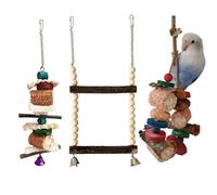 Ddujbtp Juego de 3 piezas para masticar loros para mascotas, juguete para mordeduras, resistencias, cacatúas, entrenamiento molar, jaula para pájaros