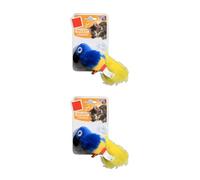 Ddujbtp Juguete activado por voz de pájaro simulado que canta, sonidos que hablan, loros, estimulante para actividades en interiores, accesorio de entrenamiento para gatos