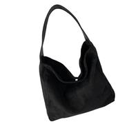 Ddujbtp Korean Styles - Bolso de hombro holgado de ante sintético para mujer, minimalistas de moda, de un solo hombro, gran capacidad, Black, Organizador de bolsas
