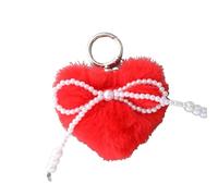 Ddujbtp Llavero con pompones, bolas de piel sintética, llavero para bolso de mano, colgante, llavero de coche, Br, Organizador de bolsas