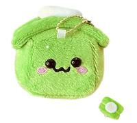 Ddujbtp Llavero creativo de bolsillo con colgante de peluche de camarones y sushi para amantes de la comida y coleccionistas, Hierba verde, Organizador de bolsas