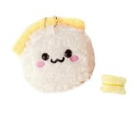 Ddujbtp Llavero creativo de bolsillo con diseño de camarones y sushi para amantes de la comida y coleccionistas, Amarillo cremoso, Organizador de bolsas