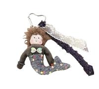 Ddujbtp Llavero de juguete con lazo de encaje único, con lentejuelas, sirenas de peluche, muñecos, llavero para bolso y cartera, gris, Organizador de bolsas