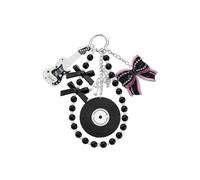 Ddujbtp Llavero de metal acrílico de moda con diseño de notas de guitarra, llavero de moda, decoración perfecta para amantes de la música, accesorio de mochila, d