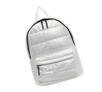 Ddujbtp Mochila acolchada para mujer, ligera, metálica, acolchada, para viajes, escuela, bolsa de hombro con cremallera y múltiples bolsillos, beige, Organizador de bolsas