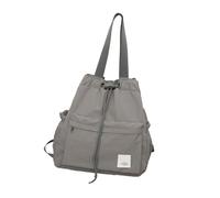 Ddujbtp Mochila con cordón para ocio, mochila de gran capacidad, mochila informal para estudiantes, mochila escolar, bolsa de viaje para adolescentes, gris oscuro, Organizador de bolsas