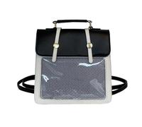 Ddujbtp Mochila cruzada japonesa elegante Itabag PU para mujer, para el trabajo y la escuela, blanco/negro, Organizador de bolsas