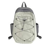 Ddujbtp Mochila de color de contraste de moda para estudiantes de escuela, bolsa de laptop de gran capacidad, mochila de viaje con cordón elástico, Green, L, Organizador de bolsas