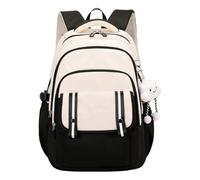 Ddujbtp Mochila de nailon de moda para adolescentes, mochila simple de viaje y escuela con interior espacioso, mochila casual, Black, Organizador de bolsas