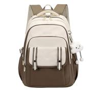 Ddujbtp Mochila de nailon de moda para adolescentes, mochila simple de viaje y escuela con interior espacioso, mochila casual, Khaki, Organizador de bolsas
