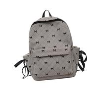 Ddujbtp Mochila de pana con lazo para niñas universitarias, suave y cómoda, mochila escolar para ir de compras al campus y viajes, Gray, Organizador de bolsas