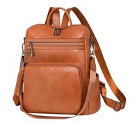 Ddujbtp Mochila de piel sintética de moda para mujer, bolsa de hombro grande de viaje, mochila escolar, mochila casual con múltiples bolsillos, Brown, Organizador de bolsas