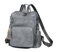 Ddujbtp Mochila de piel sintética de moda para mujer, bolsa de hombro grande de viaje, mochila escolar, mochila casual con múltiples bolsillos, Gray, Organizador de bolsas