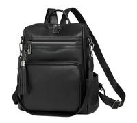 Ddujbtp Mochila de piel sintética de moda para mujer, bolsa de hombro grande de viaje, mochila escolar, mochila casual con múltiples bolsillos, Black, Organizador de bolsas