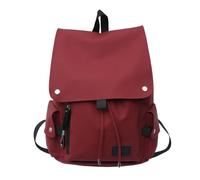 Ddujbtp Mochila de piel sintética resistente al agua con cordón ajustable para estudiantes, estilo motocicleta, de gran capacidad, para libros, Red, Organizador de bolsas