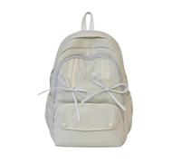 Ddujbtp Mochila escolar de gran capacidad para adolescentes, mochila escolar de viaje con diseños de lazos, mochilas casuales para uso diario, White, Organizador de bolsas