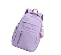 Ddujbtp Mochila escolar de gran capacidad para estudiantes de secundaria y secundaria, mochila estética de nailon, correa cómoda, Purple, Organizador de bolsas