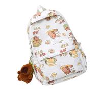 Ddujbtp Mochila escolar de nailon para laptop, de gran capacidad, para estudiantes, mochila de viaje, White, Organizador de bolsas