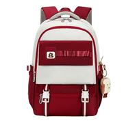 Ddujbtp Mochila escolar de nailon para niñas, mochila de gran capacidad, mochila informal para estudiantes, mochila de viaje, correa ajustable, Red, Organizador de bolsas
