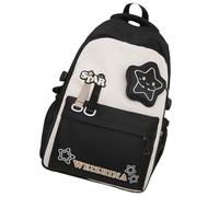 Ddujbtp Mochila escolar para niños y niñas, bolsas de nailon para laptop, para adolescentes, mochila de gran capacidad, mochila casual para libros, Black, Organizador de bolsas