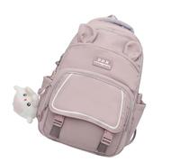 Ddujbtp Mochila estética de dibujos animados para estudiantes, mochila de nailon de gran capacidad para la escuela y viajes, Pink, Organizador de bolsas