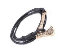 Ddujbtp Pulsera de cuero para hombre con colgante de hachas que simboliza fuerza y coraje, joyería de moda para creadores de tendencias, collar gótico, talla única, como se describe