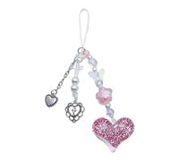 Ddujbtp Sweet Cool Heart Bead Charm Colgante Correas de teléfono Llavero de bolsillo Correa Colgante Decoración para Llaves Bolsa Monedero Teléfono Llavero Correa para Llaves Dibujos Animados Cadena