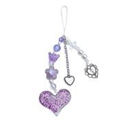 Ddujbtp Sweet Cool Heart Bead Charm Colgante Correas de teléfono Llavero de bolsillo Correa Colgante Decoración para Llaves Bolsa Monedero Teléfono Llavero Correa para Llaves Dibujos Animados Cadena