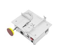 DDZcozy Mini sierra circular de mesa con 4 cuchillas, 96 W, pequeña sierra de mesa eléctrica para modelismo, artesanía, carpintería de bricolaje