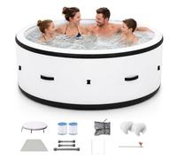DDZJTPP Bañera De Hidromasaje Hinchable,SPA Portátil Hinchable,Temp.Máx.40°c/104°f,Airflow 180 Boquillas,2-6 Personas,SPA Hinchable para Jardín,para Patio,Jardín Y áreas Exteriores 81x28in