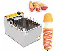 DDZJTPP Freidora Palitos Perritos Calientes Queso,Máquina Palitos Perritos Calientes Queso Acero Inoxidable 12L,Freidora Eléctrica Comercial 1900W para Restaurante,Tienda,Hogar