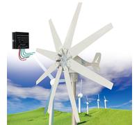 DDZJTPP Generador Eólico de Turbina de 10000W, 8 Palas con Controlador MPPT, Velocidad de Viento de Arranque de 2m/S, 12V
